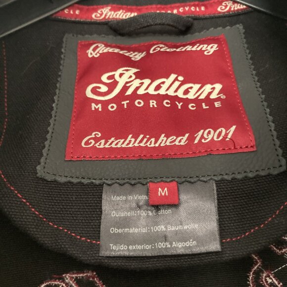 Indian Motorcycle Men's Heavy Canvas Vest Black Medium Button Up (Ex. Cond.) - Picture 7 of 15